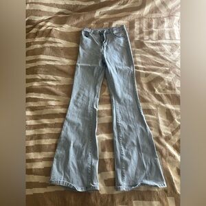 SHEIN Gray Flare Wide Leg Jeans